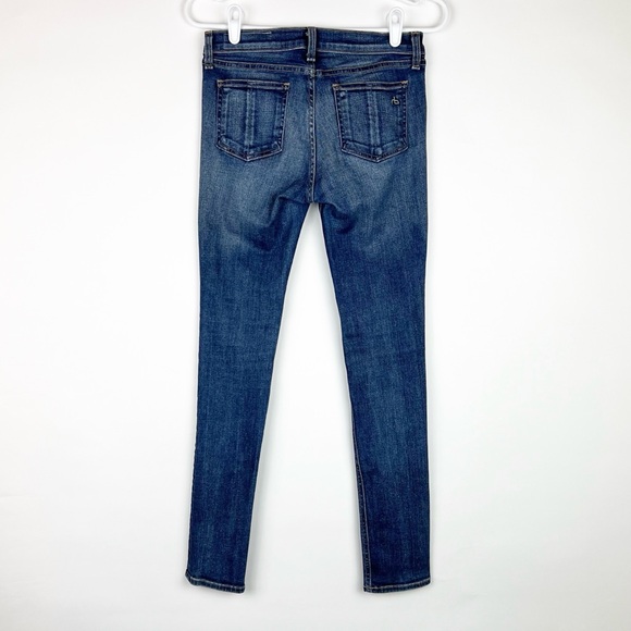 Rag & Bone Skinny Denim Jeans Preston Medium Wash Size 27 Mid Rise - Picture 6 of 16